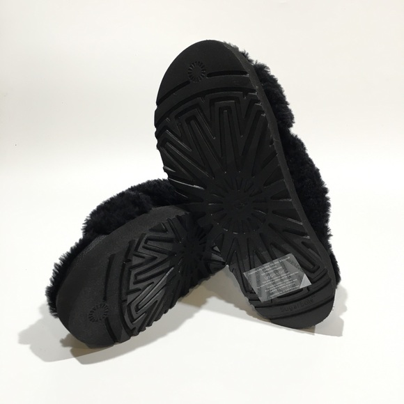 UGG Fuzz Sugar Cross Slide Women’s Sandals -Black -US 8 -NEW - Picture 8 of 8